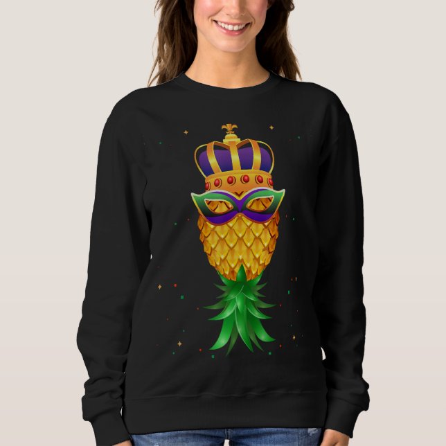 Sweatshirt Mardi Gras Queen Masque Swinger à l'envers de l'an (Devant)