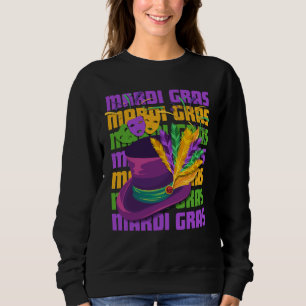 Sweatshirt MARDI GRAS Top Hat Feathers
