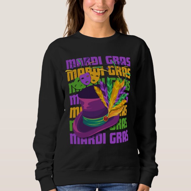 Sweatshirt MARDI GRAS Top Hat Feathers (Devant)