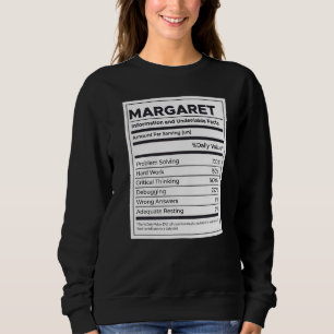 Sweatshirt Margaret Information sur la nutrition Problème Rés