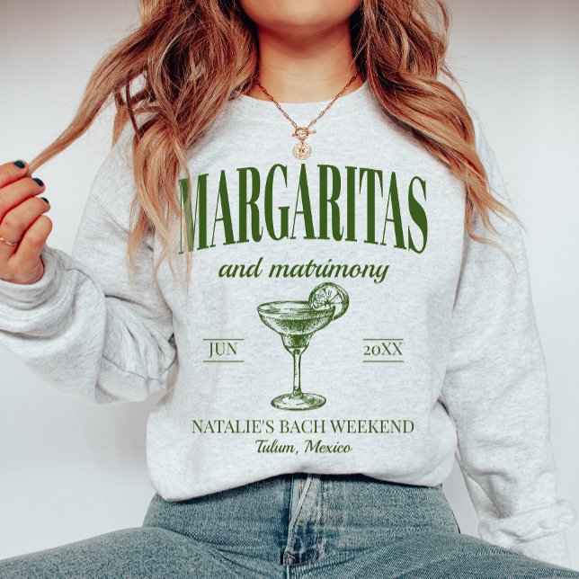 Sweatshirt Margaritas Et Mariage Bachelorette Personnalisée (Créateur téléchargé)