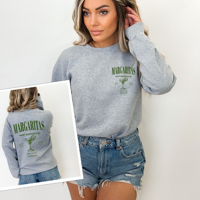 Sweatshirt Margaritas Et Mariage Bachelorette Personnalisée (Créateur téléchargé)