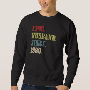 Sweatshirt Mari épopé depuis 1980 42e anniversaire de Mariage