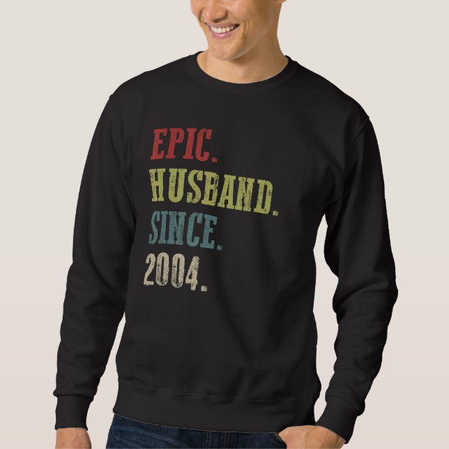 Sweatshirt Mari épopé rétro depuis 2004 18e Mariage Aniver (Devant)
