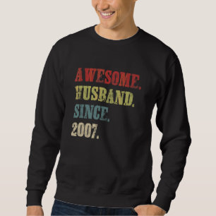 Sweatshirt Mari génial depuis 2007 15 Mariage anniversaire