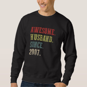 Sweatshirt Mari génial depuis 2007 15 Mariage anniversaire