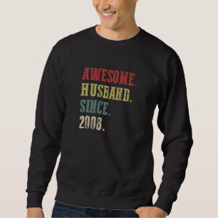 Sweatshirt Mari génial depuis 2008 14 Mariage anniversaire