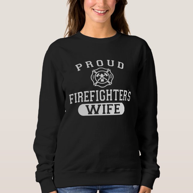 Sweatshirt Mari pompier pour femme fière de l'épouse des pomp (Devant)