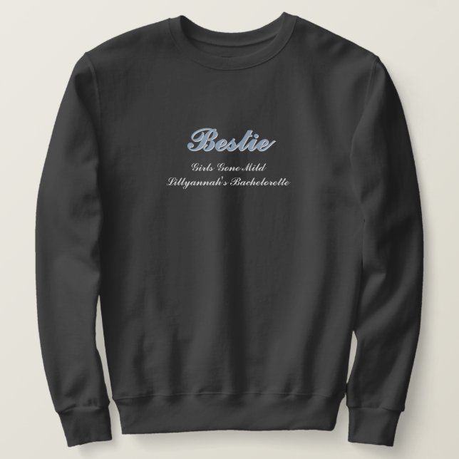 Sweatshirt Mariage de script bleu foncé (Design devant)