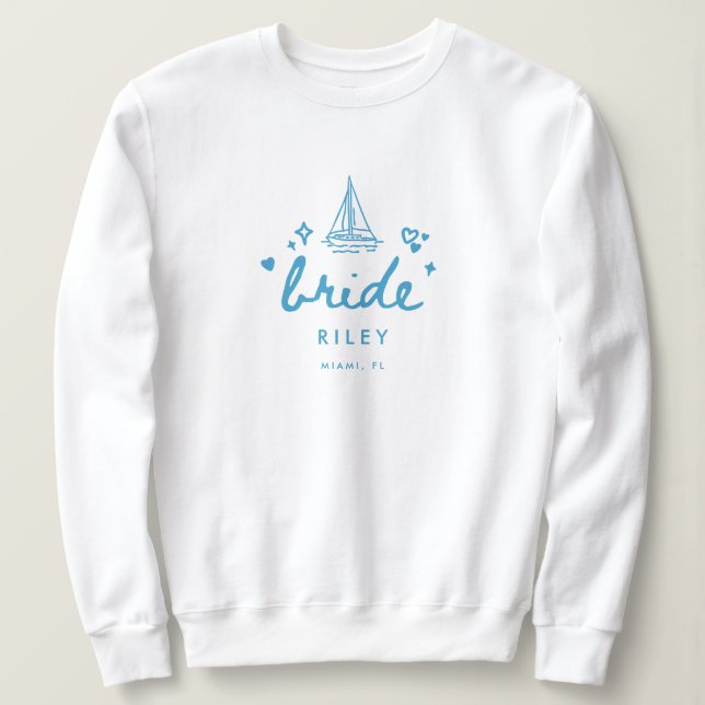 Sweatshirt Mariage d'Enterrement de Vie de Jeune Fille de Nom (Design devant)
