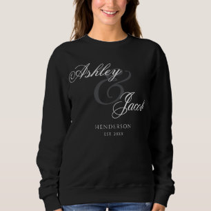 Sweatshirt Mariage Élégant Minimaliste Monsieur et Madame