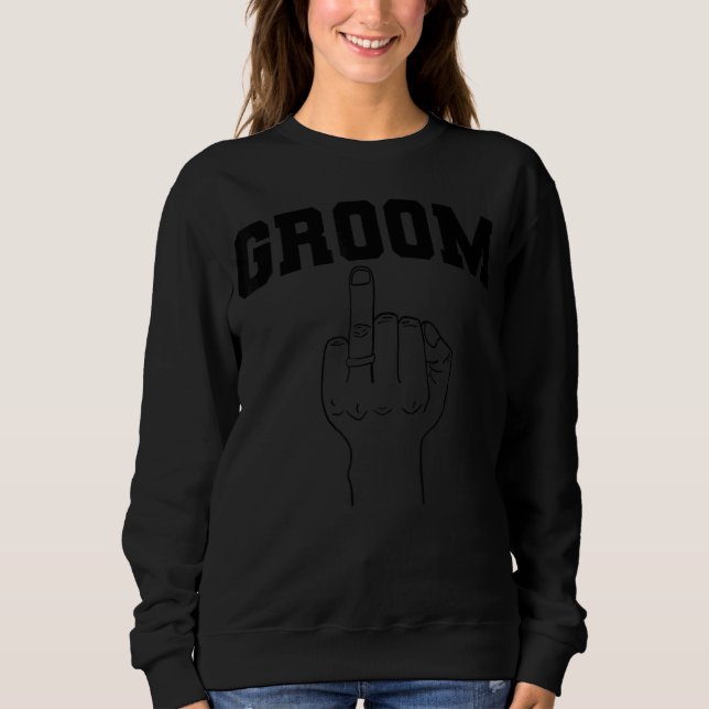 Sweatshirt Mariage Lune de miel Bachelor Finger Ring Hubby Gr (Devant)