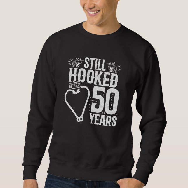 Sweatshirt Marié 50 ans - Couple de pêche - 50e Mariage A (Devant)
