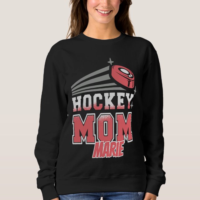 Sweatshirt Marie Hockey Mom With Puck Womens (Devant)
