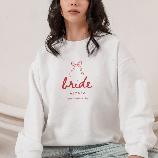 Sweatshirt Mariée Arc Coquette à l'Écriture Minimale Enterrem (Créateur téléchargé)
