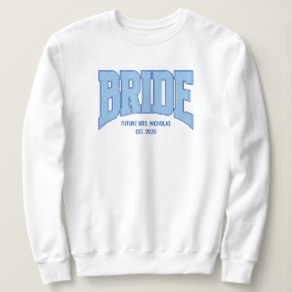 Sweatshirt Mariée Faux Paillettes Varsity Fiançailles Robe de