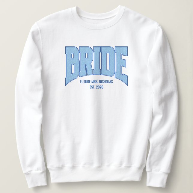 Sweatshirt Mariée Faux Paillettes Varsity Fiançailles Robe de (Design devant)