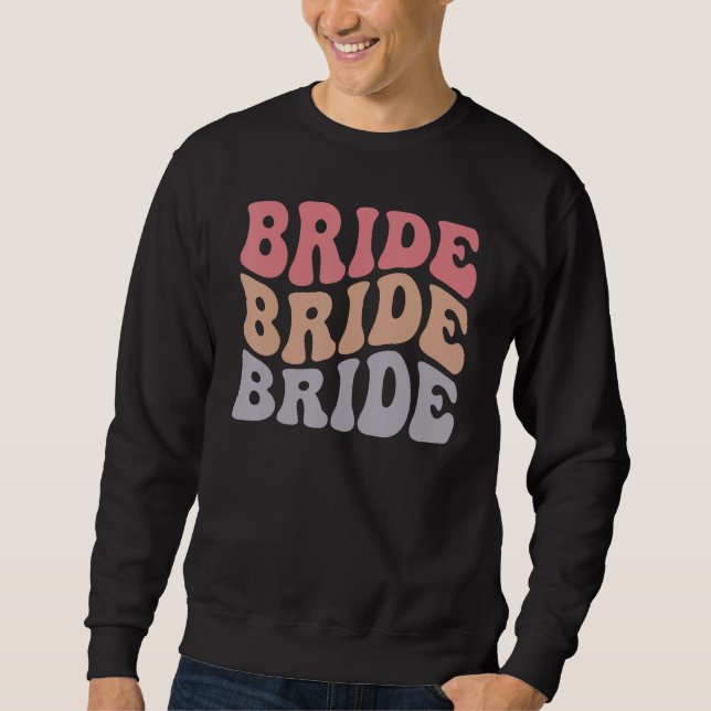 Sweatshirt Mariée Rétro Groovy Mariage Enterrement de Vie de  (Devant)