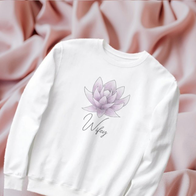 Sweatshirt Mariée 'Wifey' Pink Lotus (Créateur téléchargé)