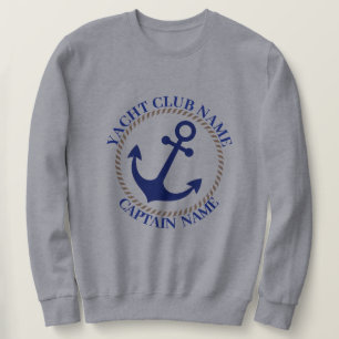 Sweatshirt Marine bleue Ancre nautique club nautique