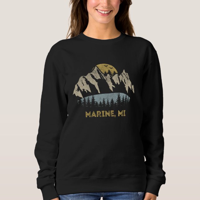 Sweatshirt Marine Michigan Mountain Sunset Sunrise MI (Devant)