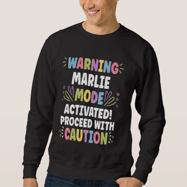 Sweatshirt MARLIE Nom personnalisé Funny Cute Custom MARLIE (Devant)