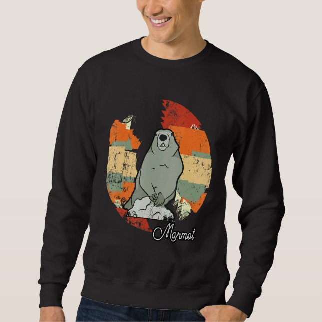 Sweatshirt Marmotte, Coucher De Soleil Animal Marmotte (Devant)