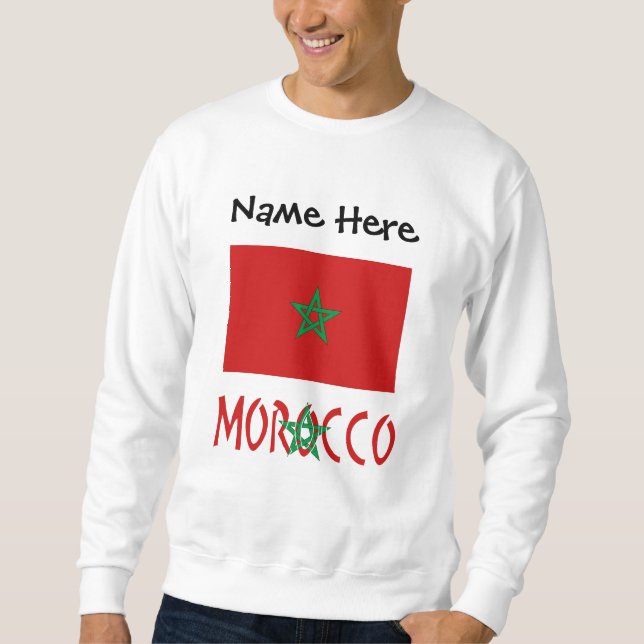 Sweatshirt Maroc Drapeau Marocain Nom Personnalisé  (Devant)