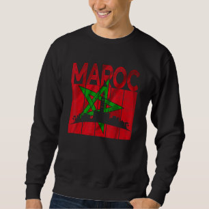 Sweatshirt Maroc Vintage J'aime Carte du Maroc Football Maroc