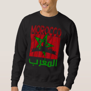 Sweatshirt Maroc Vintage J'aime Carte Maroc Maroc Football