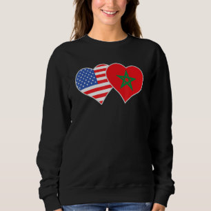 Sweatshirt Marocain Américain Drapeau Maroc Usa