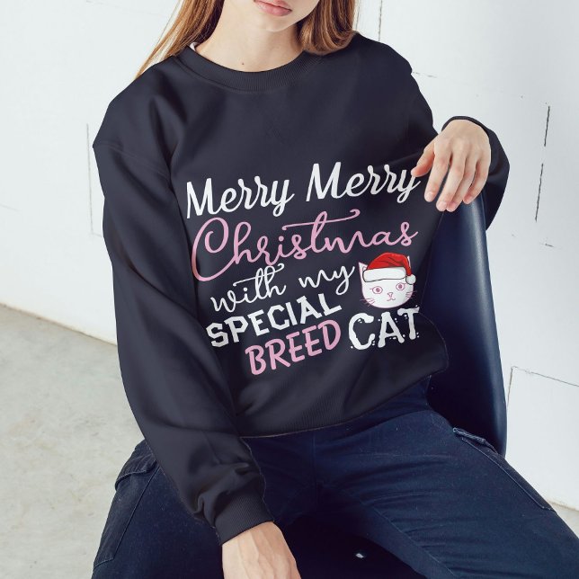 Sweatshirt Marque de Noël Joyeuse fête Pet de chat personnali (Créateur téléchargé)