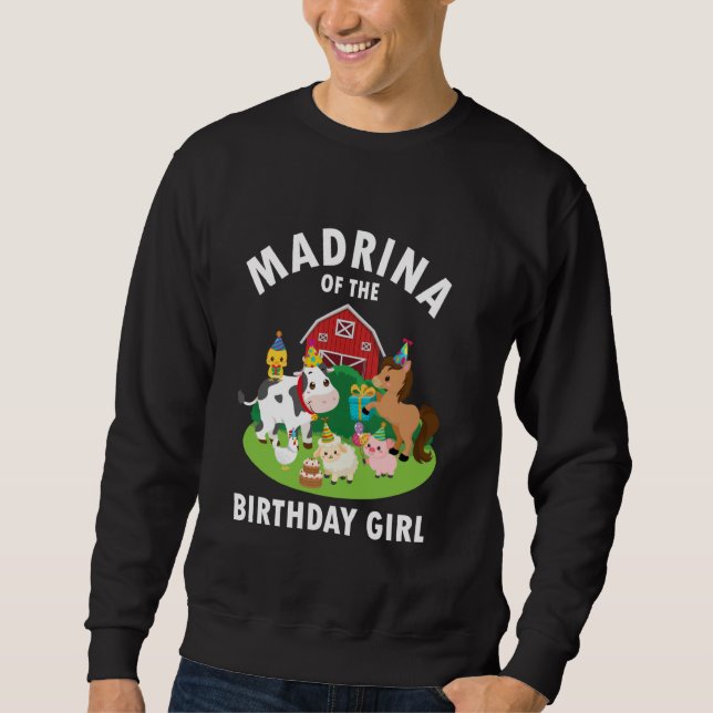 Sweatshirt Marraine de la ferme d'animaux de la fille d'anniv (Devant)