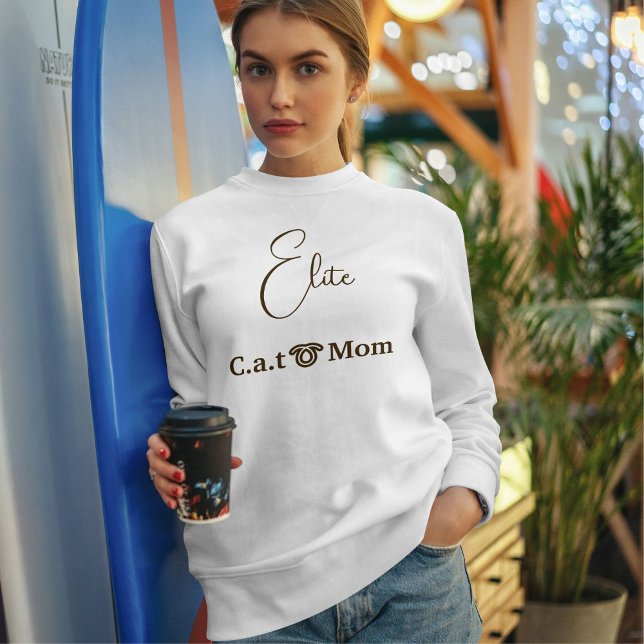 Sweatshirt Marron personnalisé amateur de chat script Maman c (Créateur téléchargé)