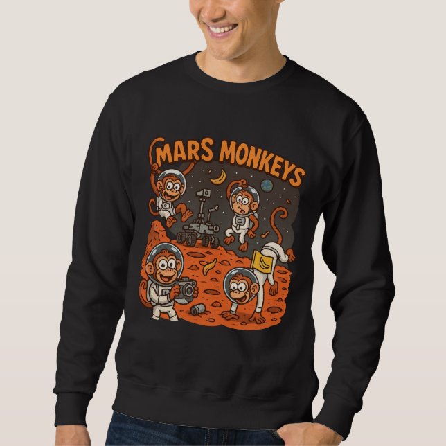 Sweatshirt Mars Monkeys drôle animal (Devant)