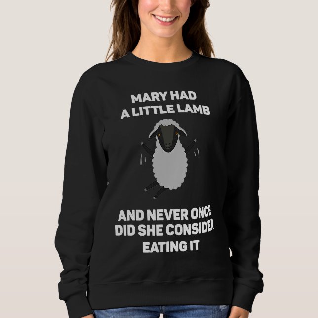Sweatshirt Mary Had a Little Lamb Vegan (Devant)