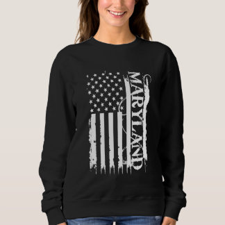 Sweatshirt Maryland États-Unis en détresse avec le drapeau am