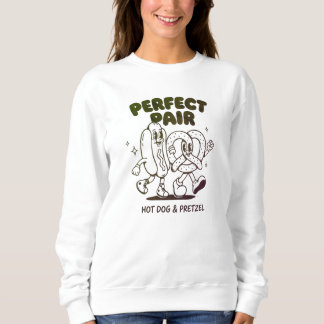 Sweatshirt Mascotte Vintage Hot Dog et Bretzel - Rétro