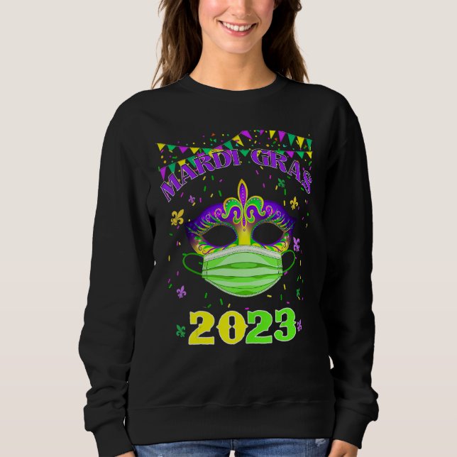 Sweatshirt Masque Avec Masque Visage Mardi Gras 2023 (Devant)