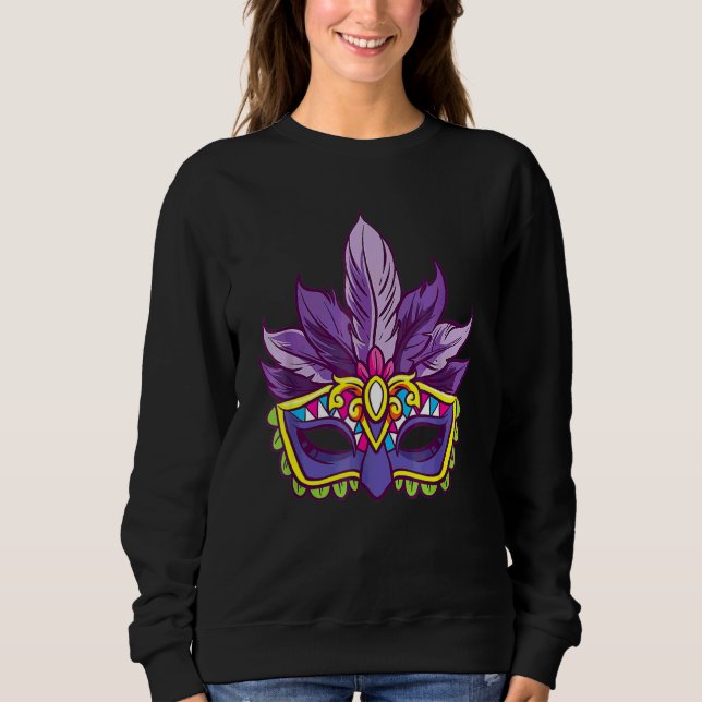 Sweatshirt Masque de costume de fête de carnaval Mardi Gras 2 (Devant)