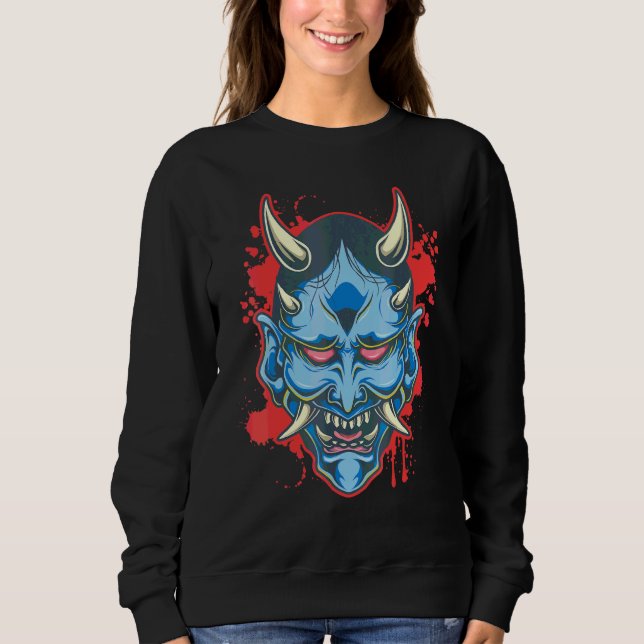 Sweatshirt Masque de démon Oni Créature mythique maléfique ja (Devant)