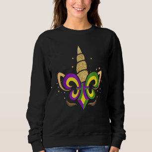 Sweatshirt Masque de Fête Licorne Mardi Gras Filles Enfants C