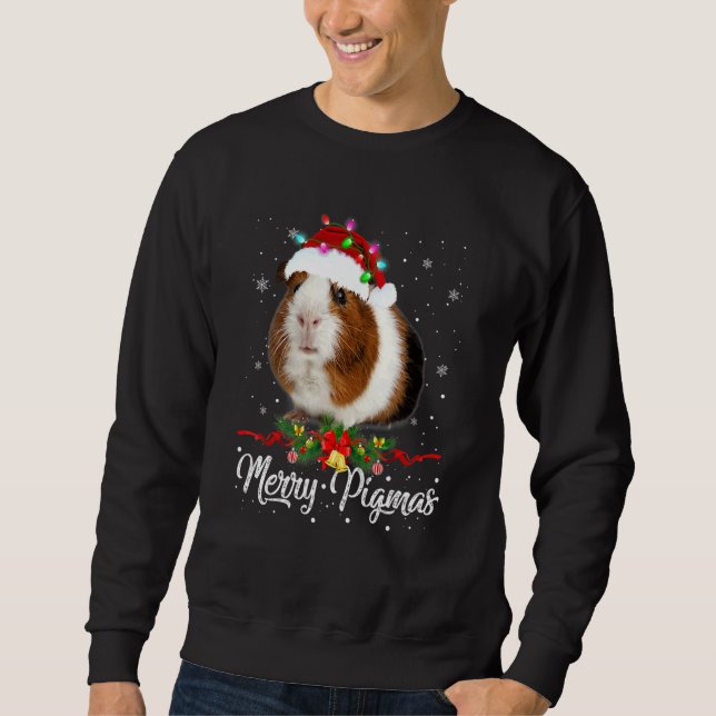 Sweatshirt Masque de visage Joyeux Pigmas Cochons d'Inde Noël (Devant)