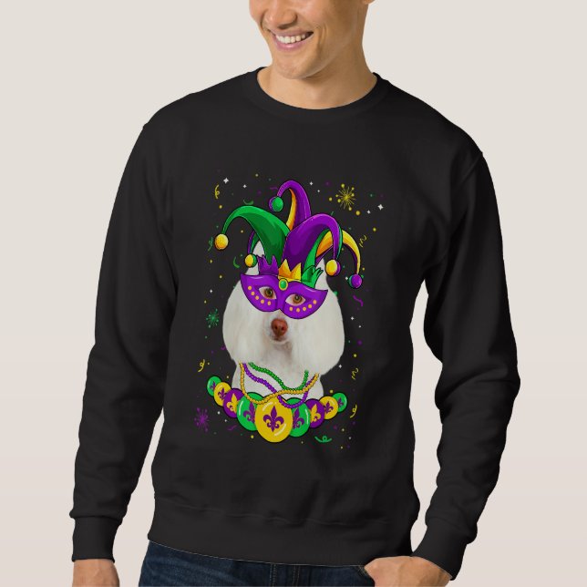 Sweatshirt Masque drôle de carnaval Mardi Gras amateur de chi (Devant)