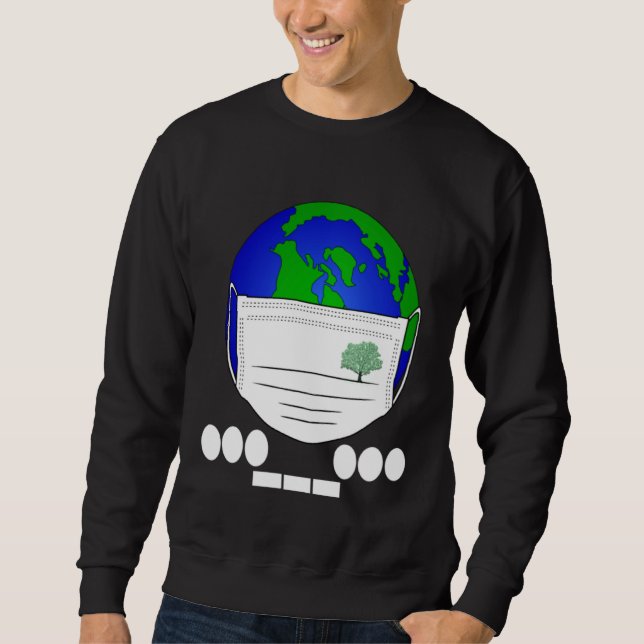 Sweatshirt Masque facial de la planète de code SOS Morse de l (Devant)