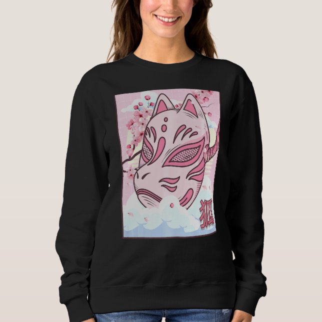 Sweatshirt Masque Kitsune japonais esthétique Masque Fox Cher (Devant)