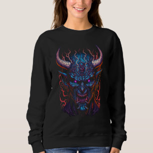 Sweatshirt Masque Oni japonais Visage de démon Art Crâne Diab