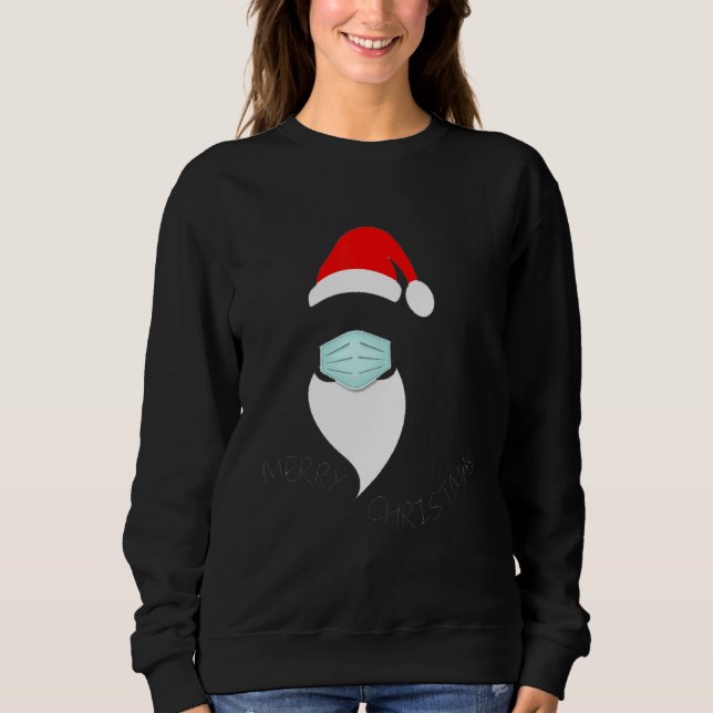 Sweatshirt Masque père Noël Pour Garçons Filles Lumières Arbr (Devant)