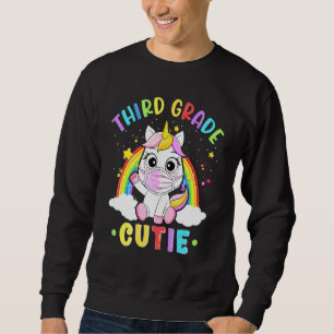 Sweatshirt Masque Unicorne Cutie De Troisième Année De Retour