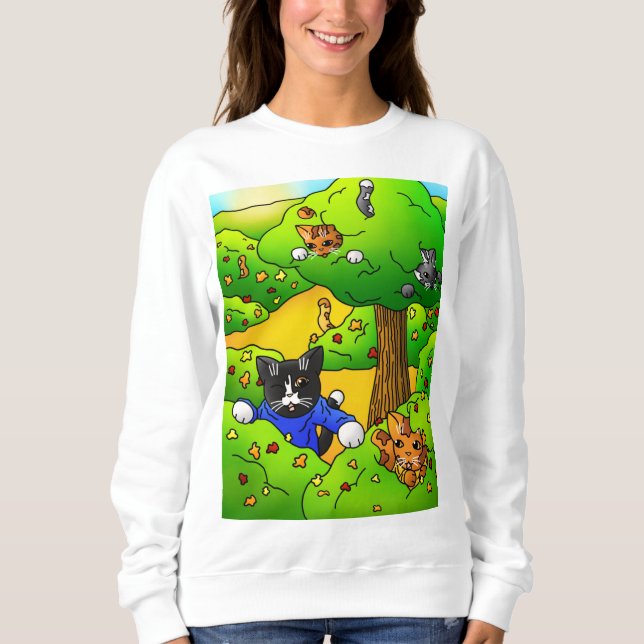 Sweatshirt Masquer et rechercher des chats (Devant)